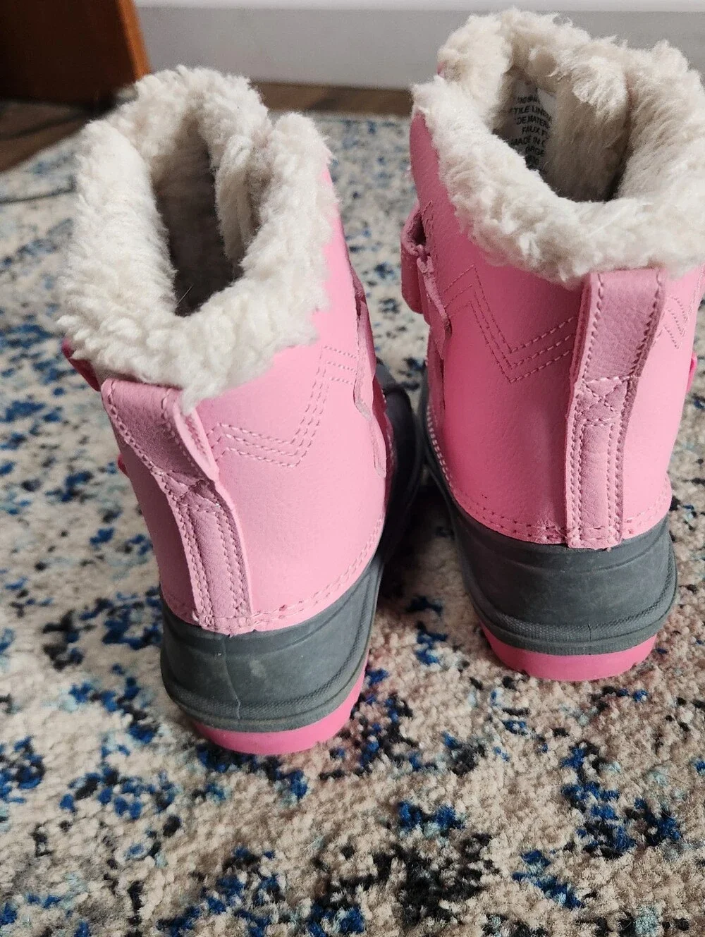 Cat & Jack Pink and Gray Kids Winter Boots